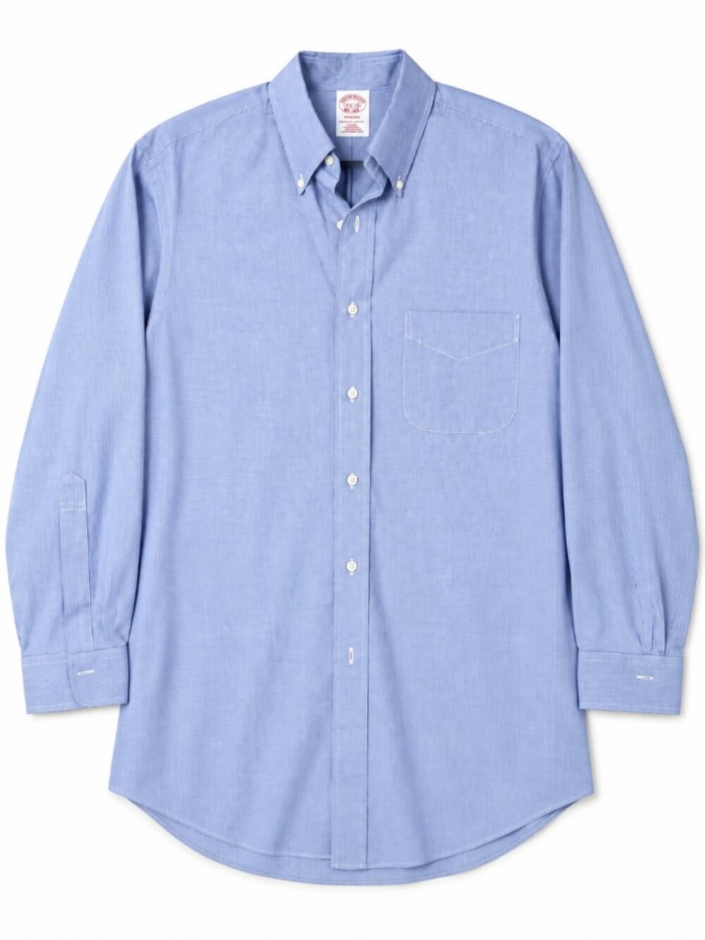 Brooks Brothers Button-Down Shirt Light Blue Micro-Check L